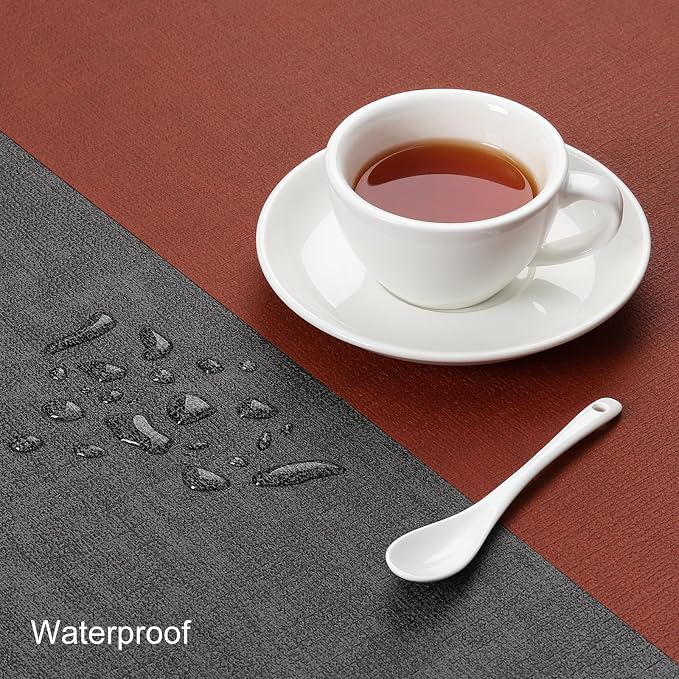 Table Runners 72 Inch Long, Dual-Sided Faux Leather Table Runner | Waterproof - Image 3