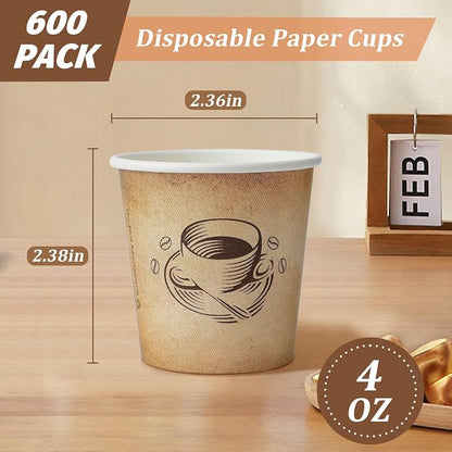 Clawsoff 600 Pack 4 oz Small Coffee Cups Disposable Paper Espresso Cups | - Image 2