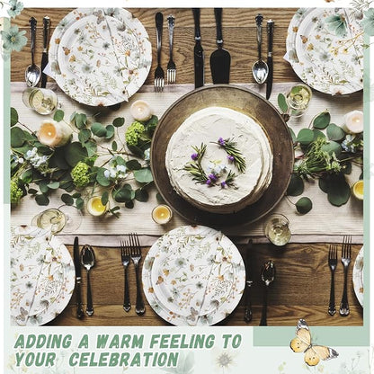 250 Pcs Wildflower Party Decorations Include Spring Summer Floral Paper Plates - Image 6