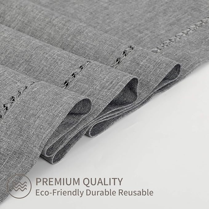 Tosewever Decorative Hemstitch Linen Table Runner Farmhouse Style Tabletop - Image 5