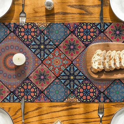 Artoid Mode Boho A Bohemia Style Table Runner, Vintage Rustic Farmhouse Kitchen - Image 3