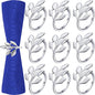 Hotop Set of 72 Leaf Napkin Rings Silver Metal Napkin Rings Holders Bulk by HOTOP