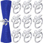 Hotop Set of 50 Leaf Napkin Rings Silver Metal Napkin Rings Holders Bulk by HOTOP
