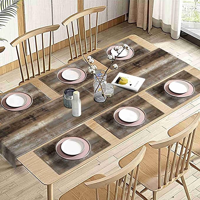 Brown and Grey Abstract Modern Table Runner 108 Inches Long - Image 5