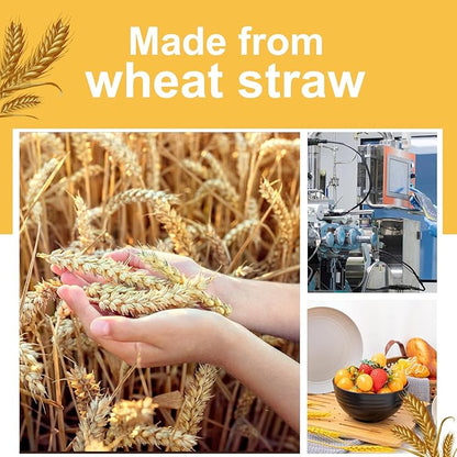 Rubtlamp Wheat Straw Dinnerware Sets, Wheat Straw Plates and Bowls Sets - Image 6