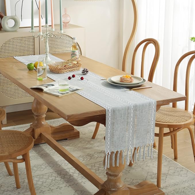 Wracra Rustic Linen Table Runner - Image 4