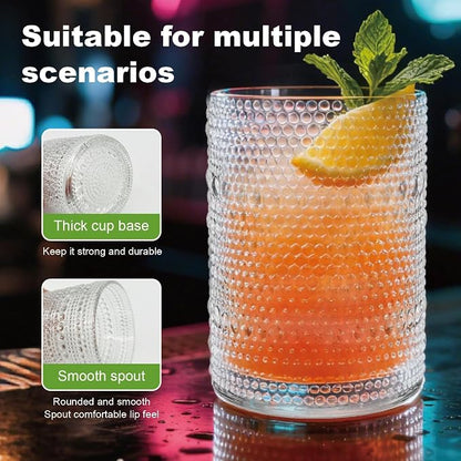 Hobnail Drinking Glasses Set of 8，Includes 12 oz beer glasses and 10 oz - Image 7
