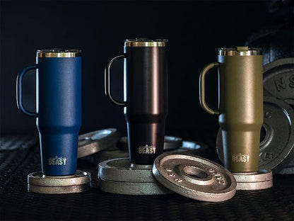 Beast 50 oz Tumbler with Handle Stainless Steel Vacuum Insulated Coffee Ice Cup Double Wall Travel Flask (Royal Blue)
