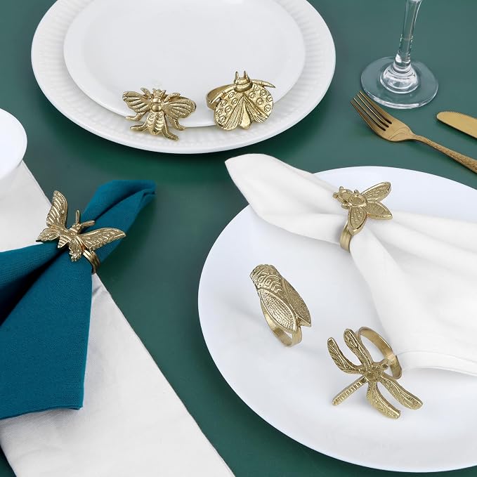 Modern Aluminum Napkin Rings Set of 12, Lightweight Metal Table Decor, - Image 4