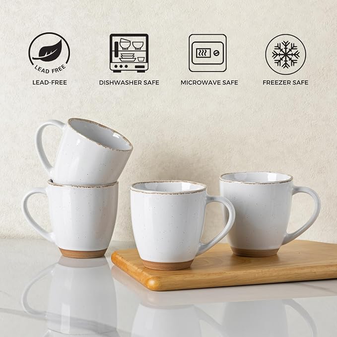 AmorArc 12oz Ceramic Coffee Mugs set of 4, Stylish Coffee Mugs - Image 6