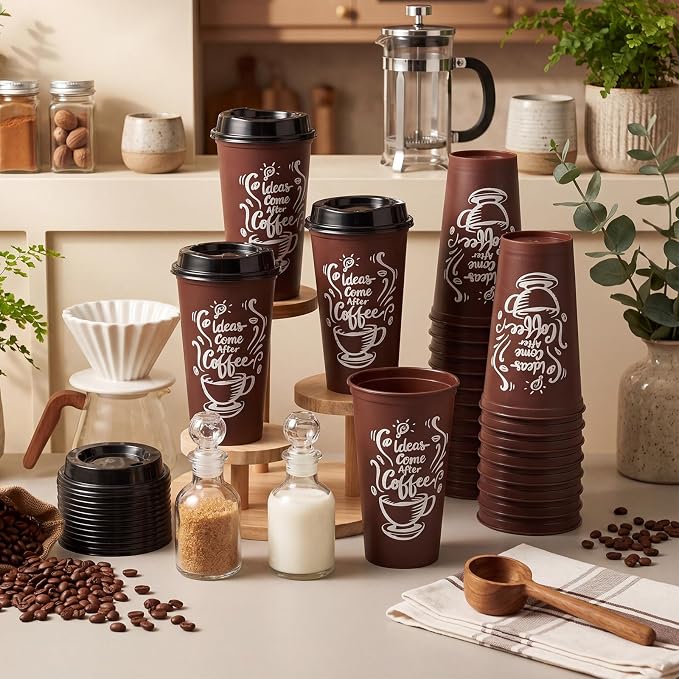 Honeydak 45 Pack 16 oz Reusable Coffee Cups - Image 3