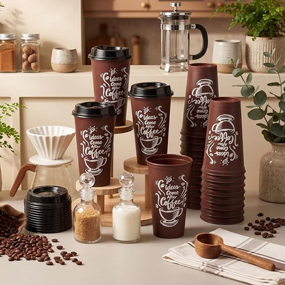 Honeydak 45 Pack 16 oz Reusable Coffee Cups - Image 3