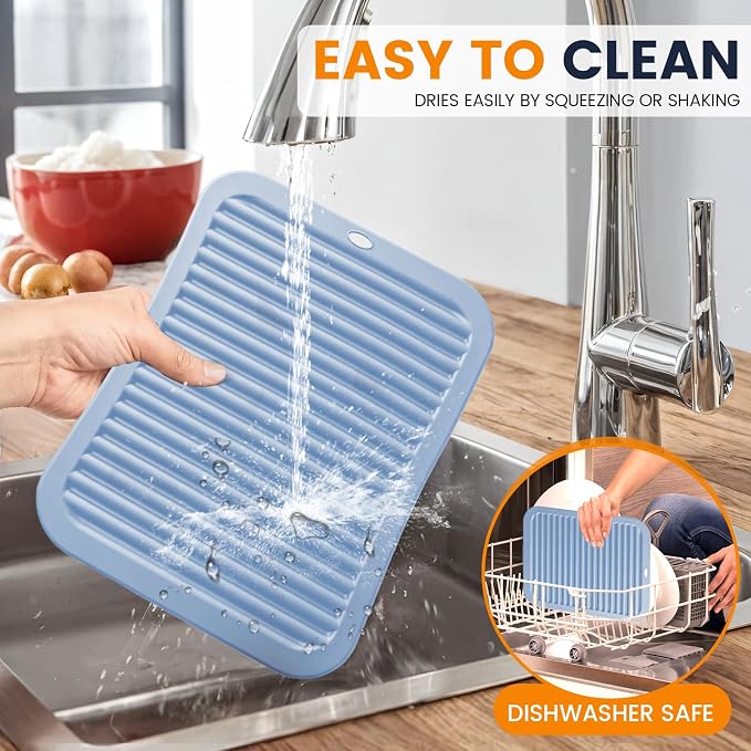 Silicone Trivet Mats 2 Heat Resistant Pot Holders Multipurpose Non-Slip Hot Pads - Image 6