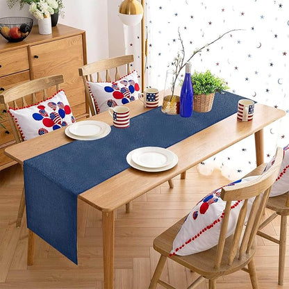 Navy Blue Table Runners 13x108 inches 2 Pieces Burlap 4th of July Runner | - Image 5