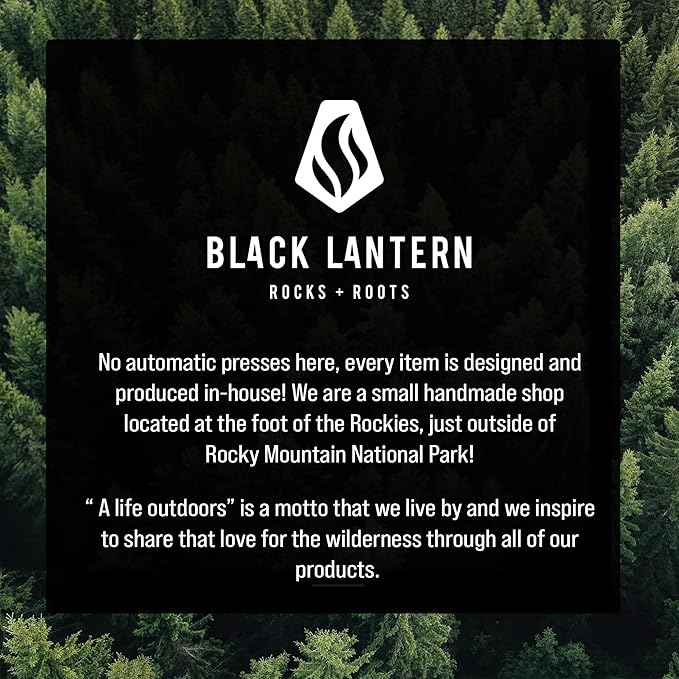 Black Lantern Mountain Rock Glasses – Hand-Printed 11oz Tumblers with Durable Forest Design – Set of 2 Heavy-Base Old Fashioned Glasses for Bourbon, Scotch, and Cocktails