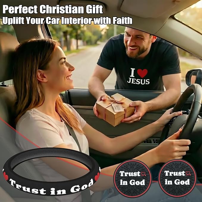 Christian Trust in God Steering Wheel Cover - Image 6