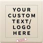 10 4" Square Ceramic Coasters Set - Customizable Text, Logo - Cork Bottom, Serve Ware - Natural