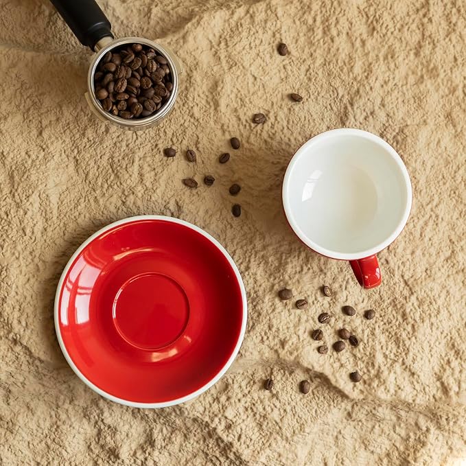 Loveramics Cappuccino Cup with Saucer, 8 oz Ceramic Coffee cup with Round Bottom - Image 6