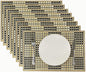 ANDSTAR Set of 8 Pcs Bamboo Placemats Rectangle Table Placemats Natural Anti-Slip Washable Heat-Resistant Table Mats for Dining Room and Kitchen(Plaid Natural Color)