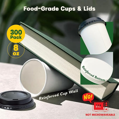 300 Pack 8 oz Paper Coffee Cups - Image 7