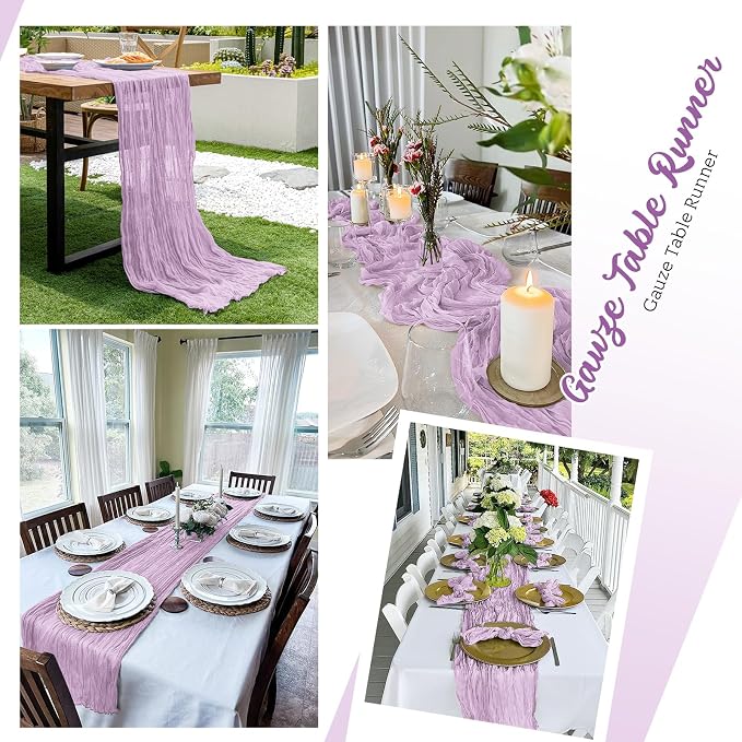 16 Pack Lavender Cheesecloth Table Runners 20x120 Inch Gauze Table Runner - Image 5