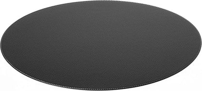 Nikalaz Oval Placemats Set (Pack of 4) Recycled Leather Table Mats 18 x 13 inches (45.7 x 33 centimetres), Kitchen Dining Table Decor by Nikalaz (Black)