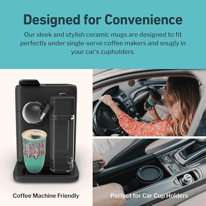NOVA CERAMICS Travel Mug On the Go Coffee Tumbler Microwave & Dishwasher Safe - Image 7