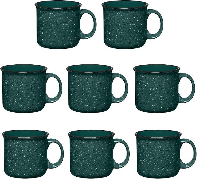 Set of 8 Ceramic Campfire Mugs – 15 Oz, Camping – Customizable by GiftsbyDesign