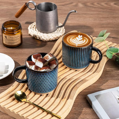 GBhome 6 OZ Stackable Coffee Mugs Set of 4, Ceramic Coffee Cups Set | 4 - Image 6