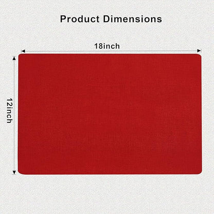 SLKQG Christmas Red Linen Fabric Placemats Set of 8, Heat Resistant & Machine Washable Double-Layered Cloth Placemats for Dining Table, Indoor/Outdoor Use, Non-Slip Kitchen Table Mats (8, Bright Red)