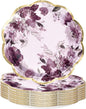 WRAPAHOLIC 25Pcs Floral Paper Plates by WRAPAHOLIC