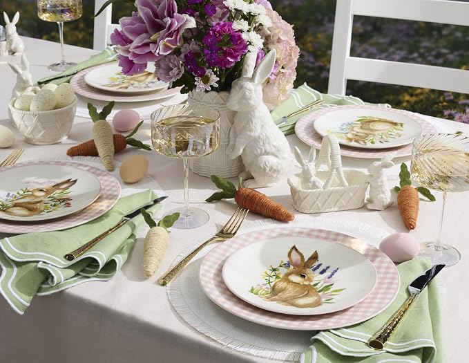 Lenox Gingham Pink Porcelain Valentine's Day Dinner Plate Set - Image 6