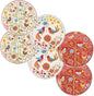 Bico Red Spring Bird Appetizer Plates Set of 6, 6 Inch Small Ceramic Dessert Plates for Snacks, Salad, Tablescape, Microwave and Dishwasher Safe, Gift for Housewarming and Thanksgiving