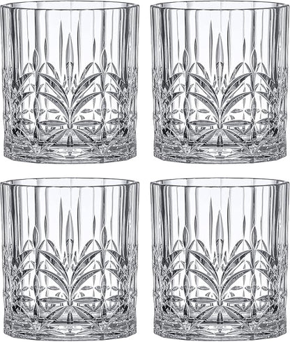 Amazing Abby - Whitney - 14-Ounce Plastic Whiskey Glasses (Set of 4), Plastic Wine Glasses, Reusable, BPA-Free, Shatter-Proof, Dishwasher-Safe, Perfect for Poolside, Outdoors, Camping, and More