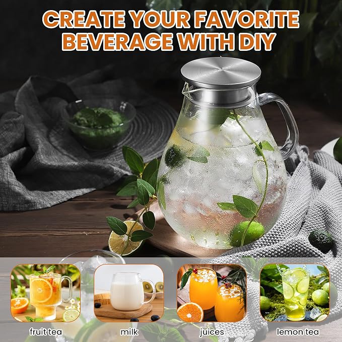SUSTEAS 3 Litre 101oz Glass Pitcher - Image 5