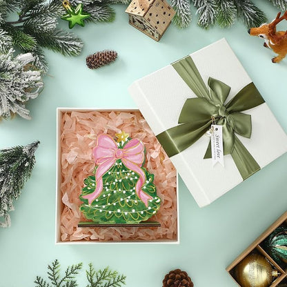 Christmas Tree Napkin Holder for Tables Pink Bow Christmas Tree Napkin Holder - Image 4