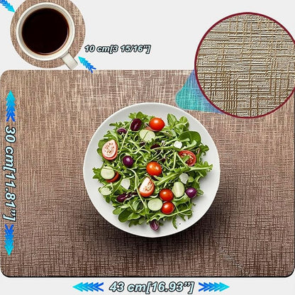 Elegant Placemats and Coasters Set 6, Vinyl Washable Place Mats - Image 5