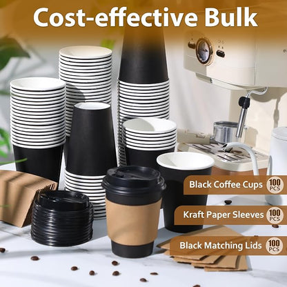 Clawsoff 100 Pack 12 oz Disposable Coffee Cups - Image 5