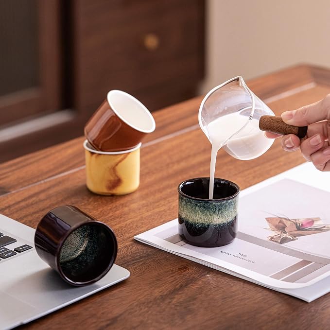 Espresso Cups Set of 2, Ceramic Espresso Cups, Expresso Shots Cups, 2.5oz Tea - Image 4