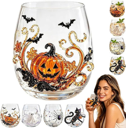 3D Halloween Artisan Glassware Collection, Handleless Glass Cups by Unknown