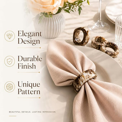 Blush Gold Epoxy Napkin Rings, blush & gold finish, farmhouse & wedding table - Image 5