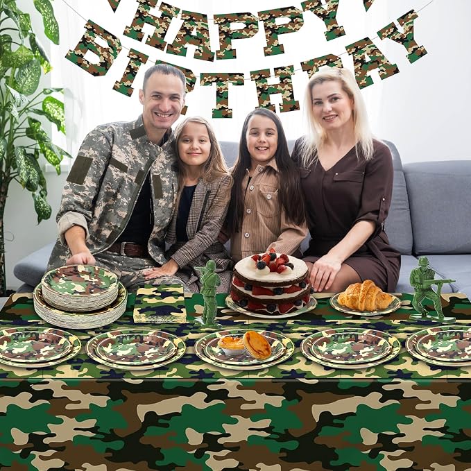 180PCS Camo Paper Plates and Napkins Party Supplies Serve 60, | Disposable - Image 7
