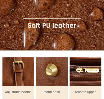 LOVEVOOK Laptop Tote Bag for Women, Leather Work Computer Briefcase Bag | Large - Image 7