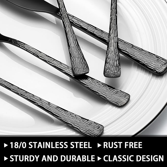 49-Piece Black Silverware Set - Image 3