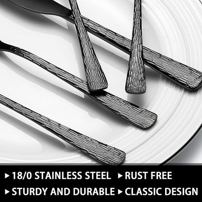 49-Piece Black Silverware Set - Image 3