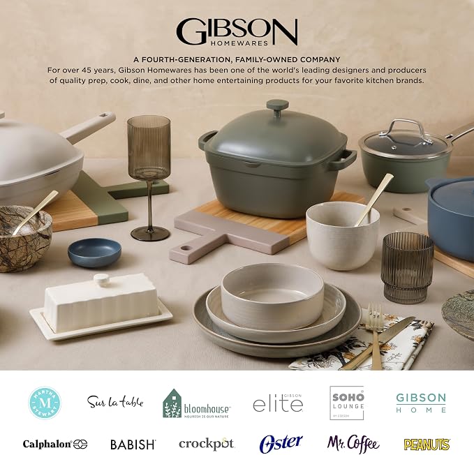 Gibson Elite Gelston Stoneware Matte Reactive Glaze 16 Piece Plates and Bowl - Image 7