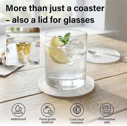 Silicone Drink Coasters Set of 6, Desk Cup Coaster | Prevents - Image 6