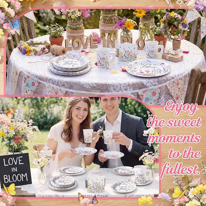Pickmesh 252 Pcs Love in Bloom Tea Party Supplies - Image 6