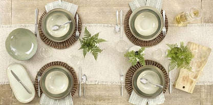 Oneida 897205 Organic Shades 12-Piece Dinnerware Set, Sage Green - Image 12