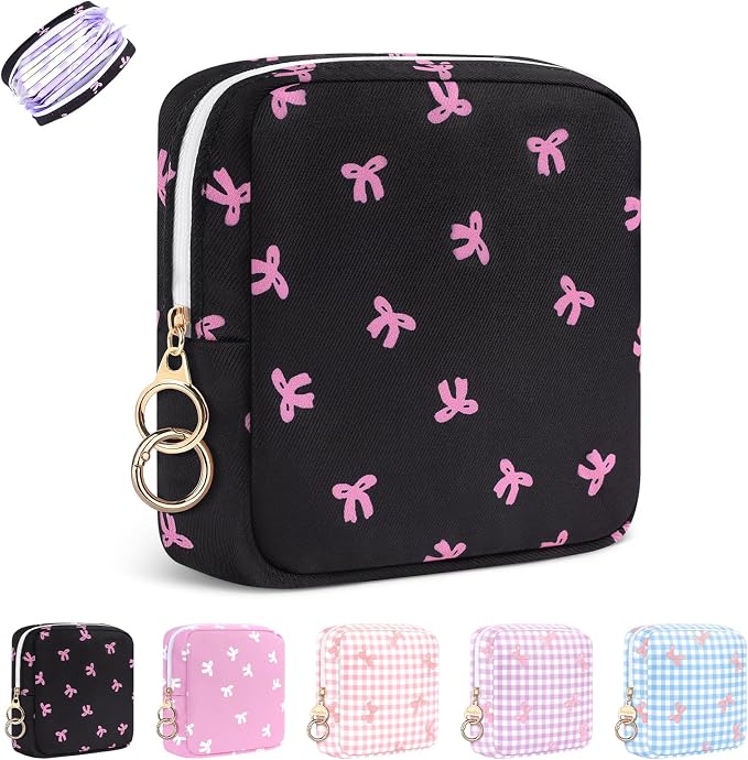 Period Bag for Teen Girls, Canvas Sanitary Napkin Storage Bag by PlaytotheExtreme